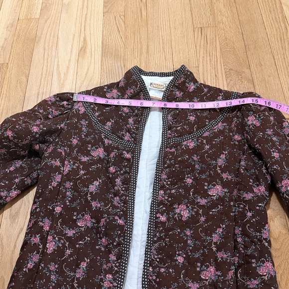 Vintage Jessica's Gunnies Brown Pink Floral Quilted Jacket Sz M - Picture 11 of 13